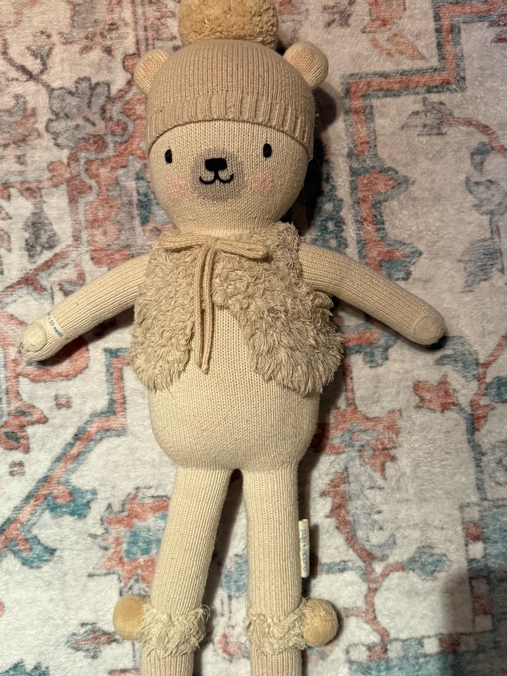 Cuddle + Kind large Stella polar Bear Plush with Pom Hat